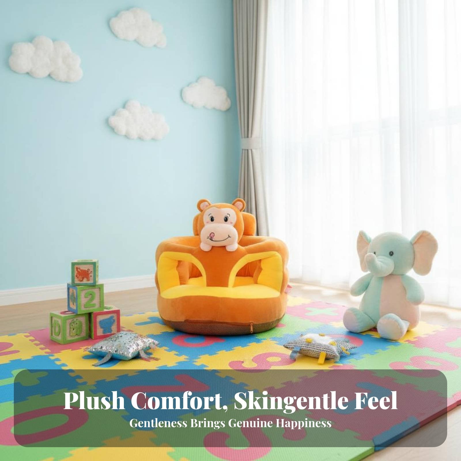 Plush Learn-to-Sit Sofa Sitting Trainer infant item Prevents Tipping over for Home