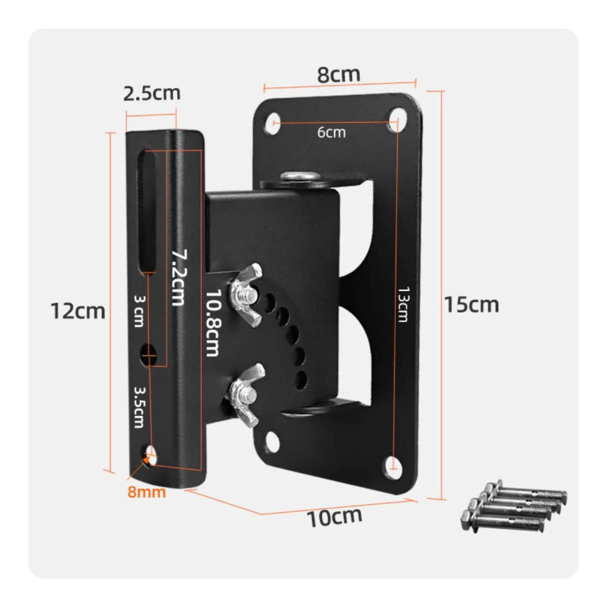 Wall Speaker Bracket Adjustable Angle Speaker Wall Holder Heavy Duty for Cinema