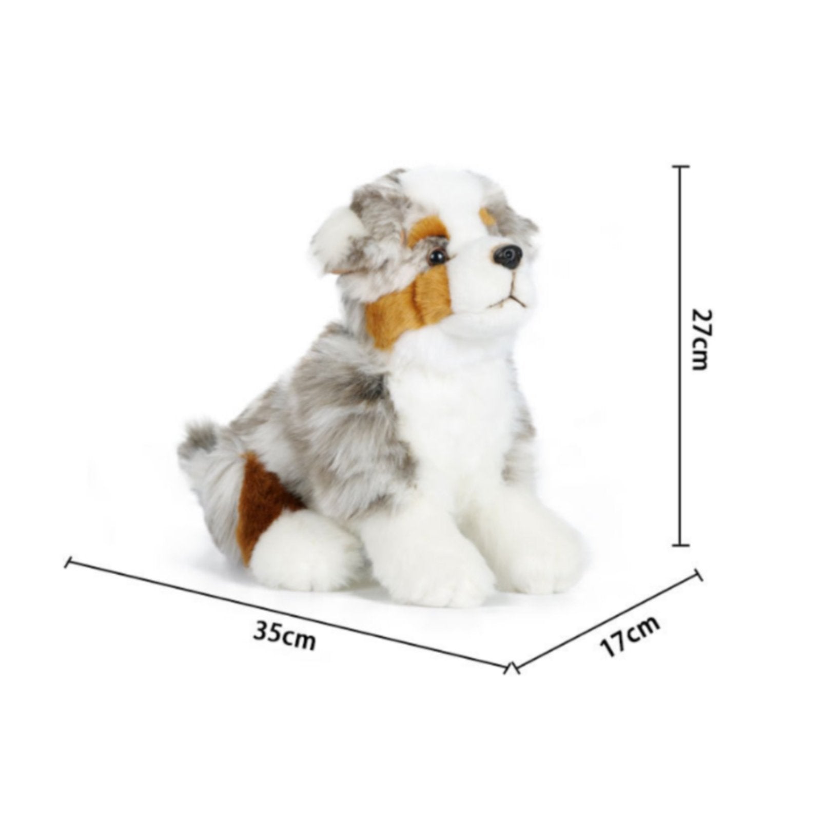 Australian Herder Stuffed Cuddly Realistic Dog Stuffed Soft for Playtime