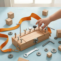 Screw Play Set Metal Latch Screw Organizer Box Hinged Lid
