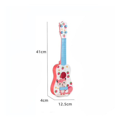 Children's Ukulele Early Learning Cartoon Guitar Toy Nylon Strings for Beginners