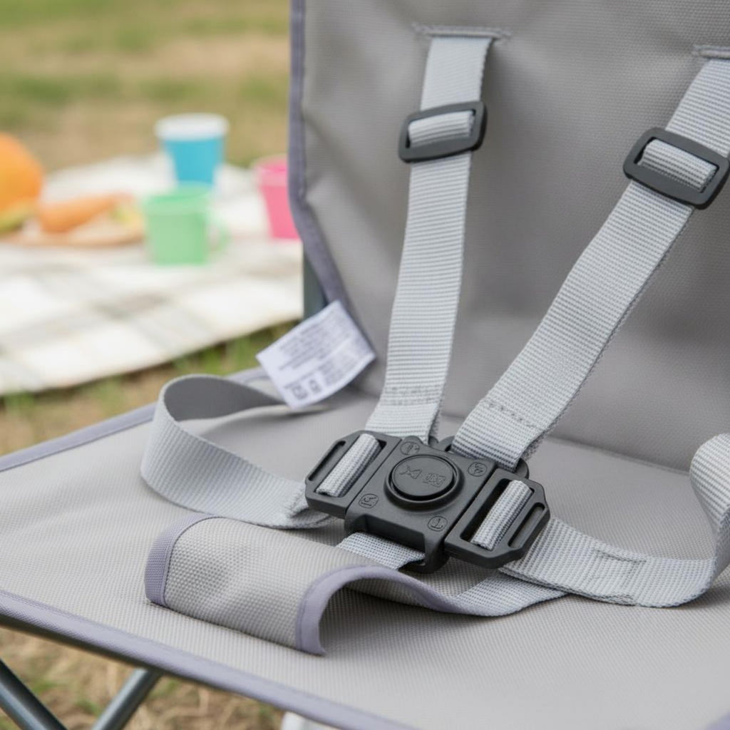 Baby Camping Chair Removable Tray Baby Beach Chair Safety Strap for Outdoor Meal