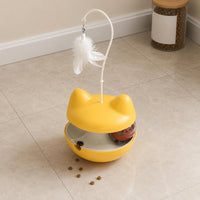 Feline Interactive Feeder Toy Rocking Base Feline Play Feeder Plastic