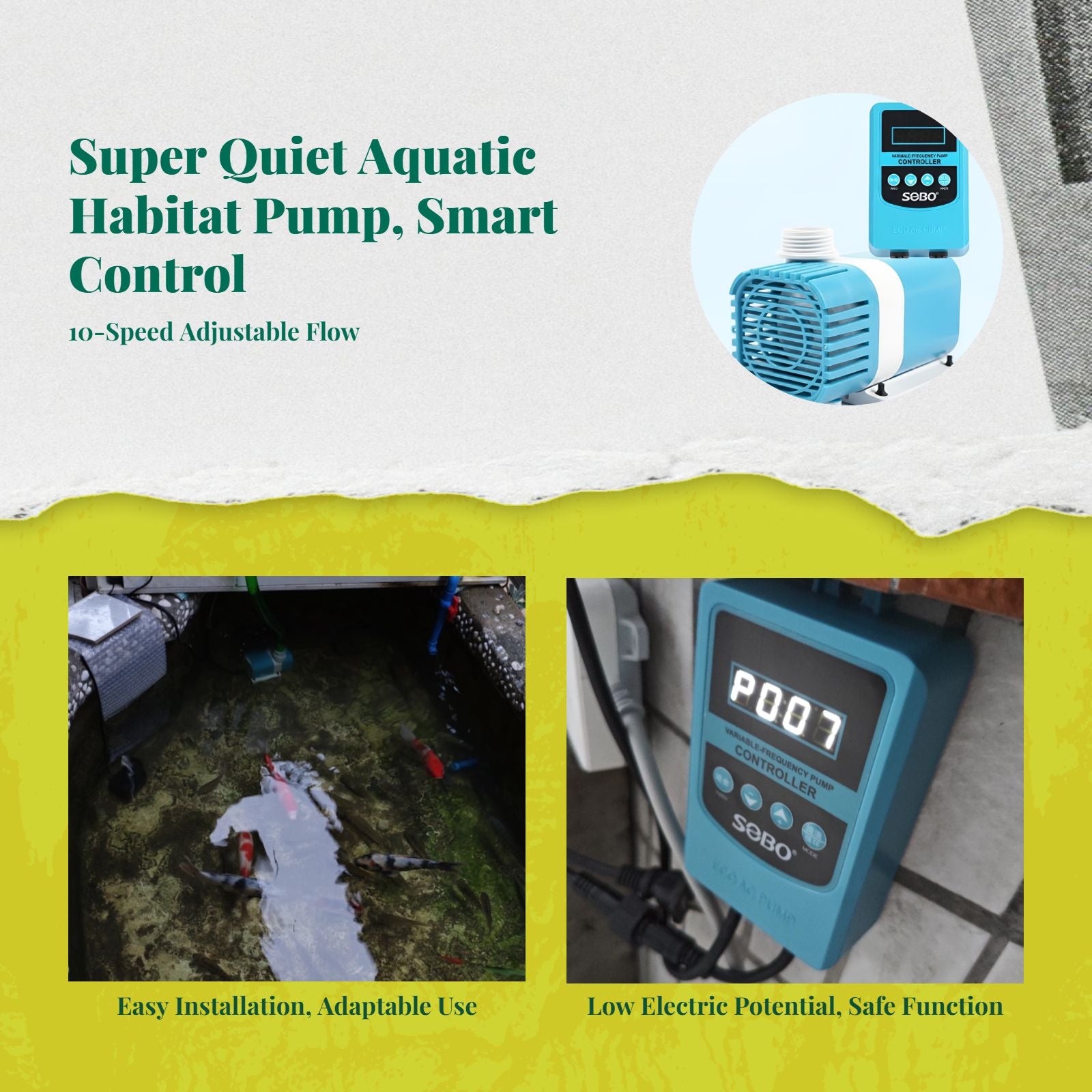 High-power quiet pump for tanks