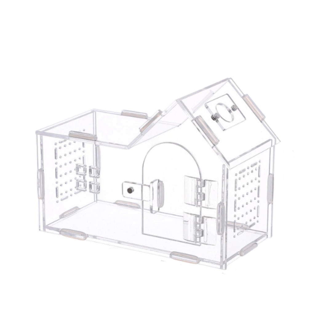 Clear Acrylic Amphibian House 360 Degree View Ventilated Reptile Habitat