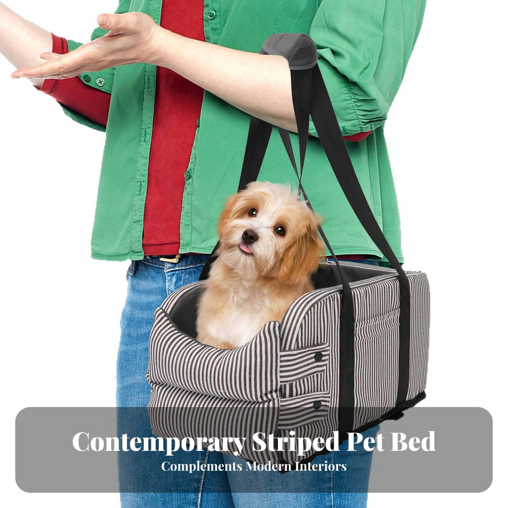 Built-in Safety Leash Pet Car Console Seat Washable Cushion Center Console Pet Bed Adjustable Straps for Drivers, Road Trips, Outdoor, Home