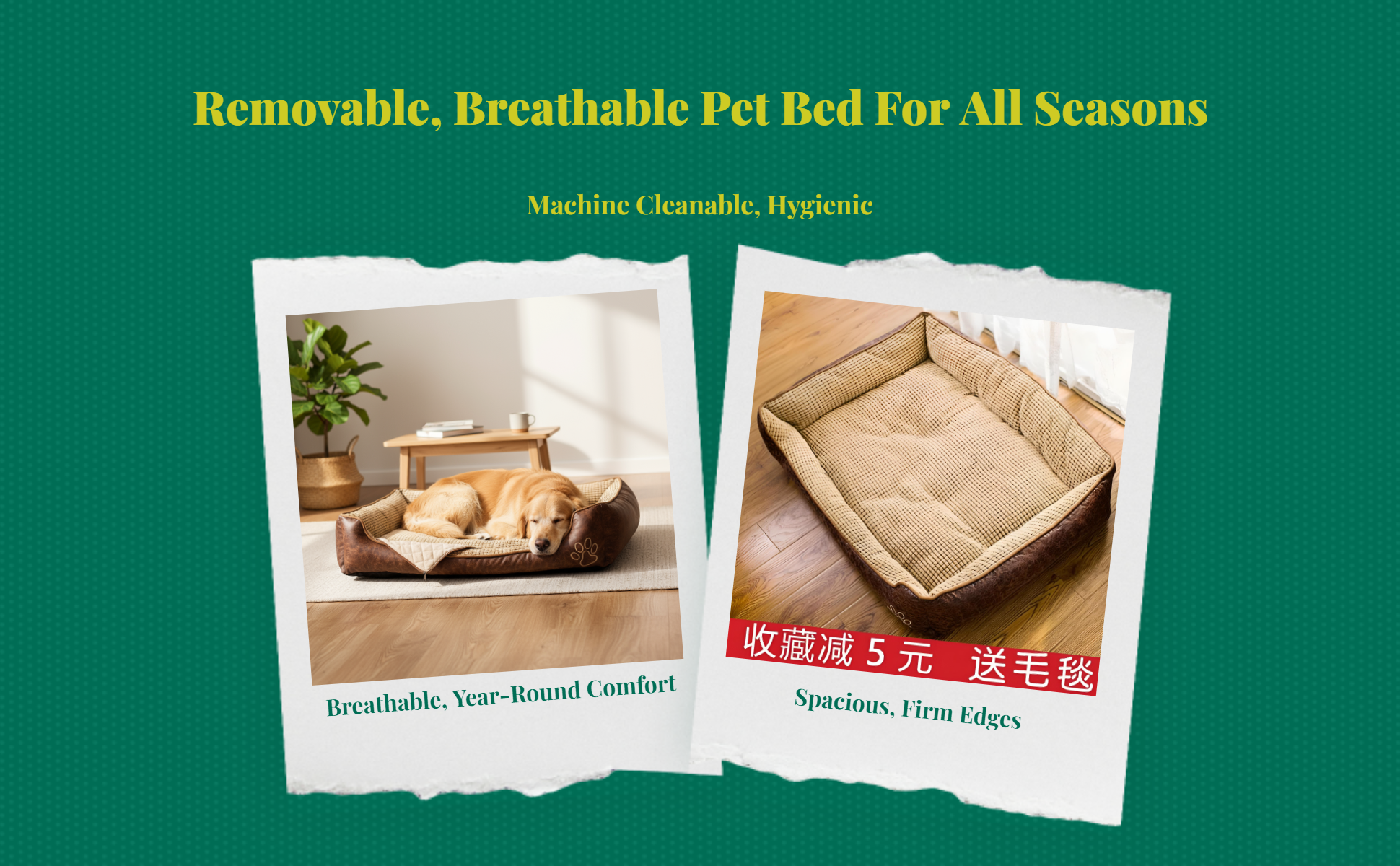 Orthopedic dog bed, removable cover
