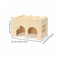 Wooden Hamster House Chew-Resistant Resistant Enclosure Accessory Flat Top