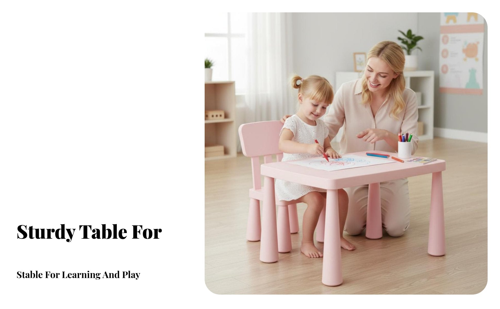 3 Pieces 3-Piece Toddler Seating Group Childchild-appropriate Design for Study, Toddlers