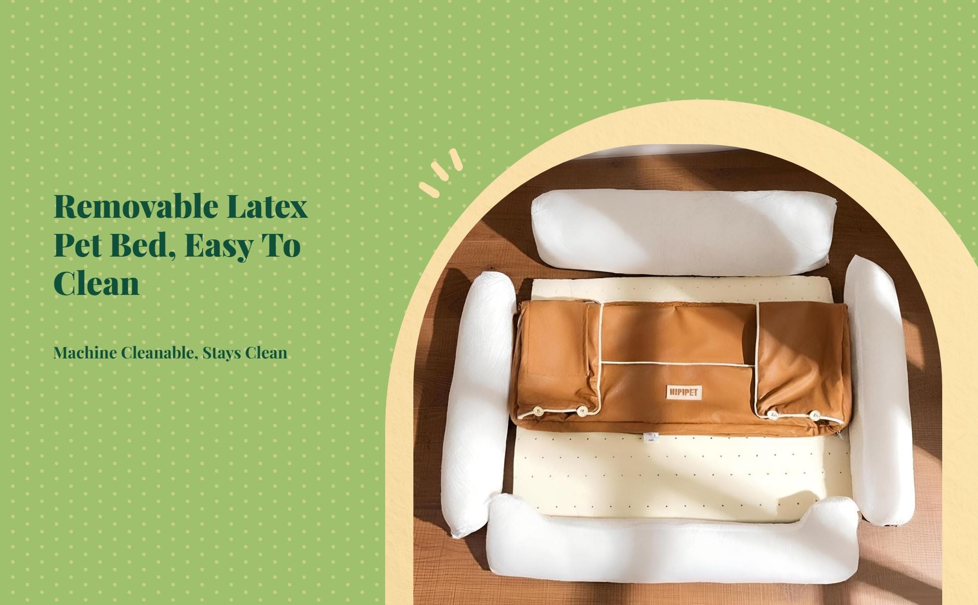 Orthopedic latex dog bed, removable cover