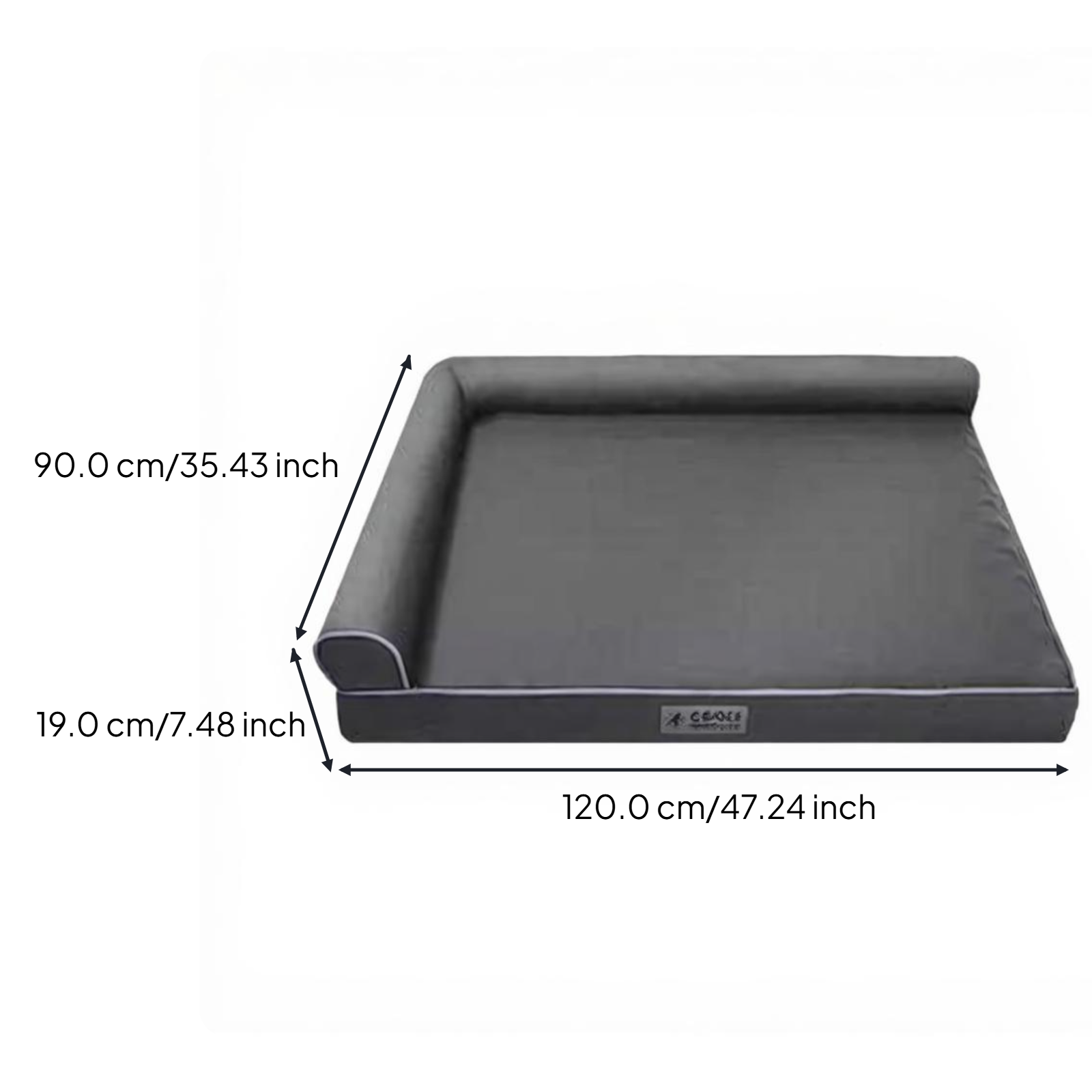 Orthopedic Dog Bed, L-Shaped Pet Sofa, Removable cleanable Cover, Supportive Foam, Large Dogs