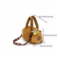 Plush Capybara Crossbody Bag Cute Capybara Plush Bag Furry for Shopping, Travel
