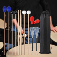 13 Pieces Drumstick and Mallet Set Portable Marimba Mallet and Drumstick Pack