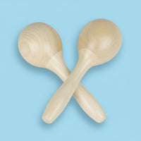 2 Pieces Wooden Maraca Educational Wooden Shaker Clear Shaking Clear-Sound Maracas Maraca Set for Young Children, Kindergarten, Interactive Play