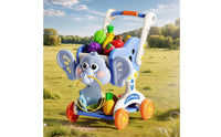 Elephant Shopping Cart Toy Multi-Layer Storage for Playroom, Young Children