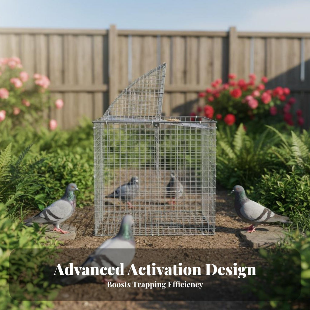 Skylight Design Pigeon Capture Device Enclosure Heavy-Duty Wire Single-Way Entrance Bird Capture Device Sturdy Metal Frame