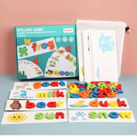 Wooden Spelling Game Rounded Shapes Letter Set Flash Cards Set Smooth Edges