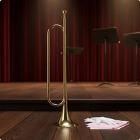 Bugle Gold Finish Brass Bugle with Gloves for School Band, Drum Corps, Beginners