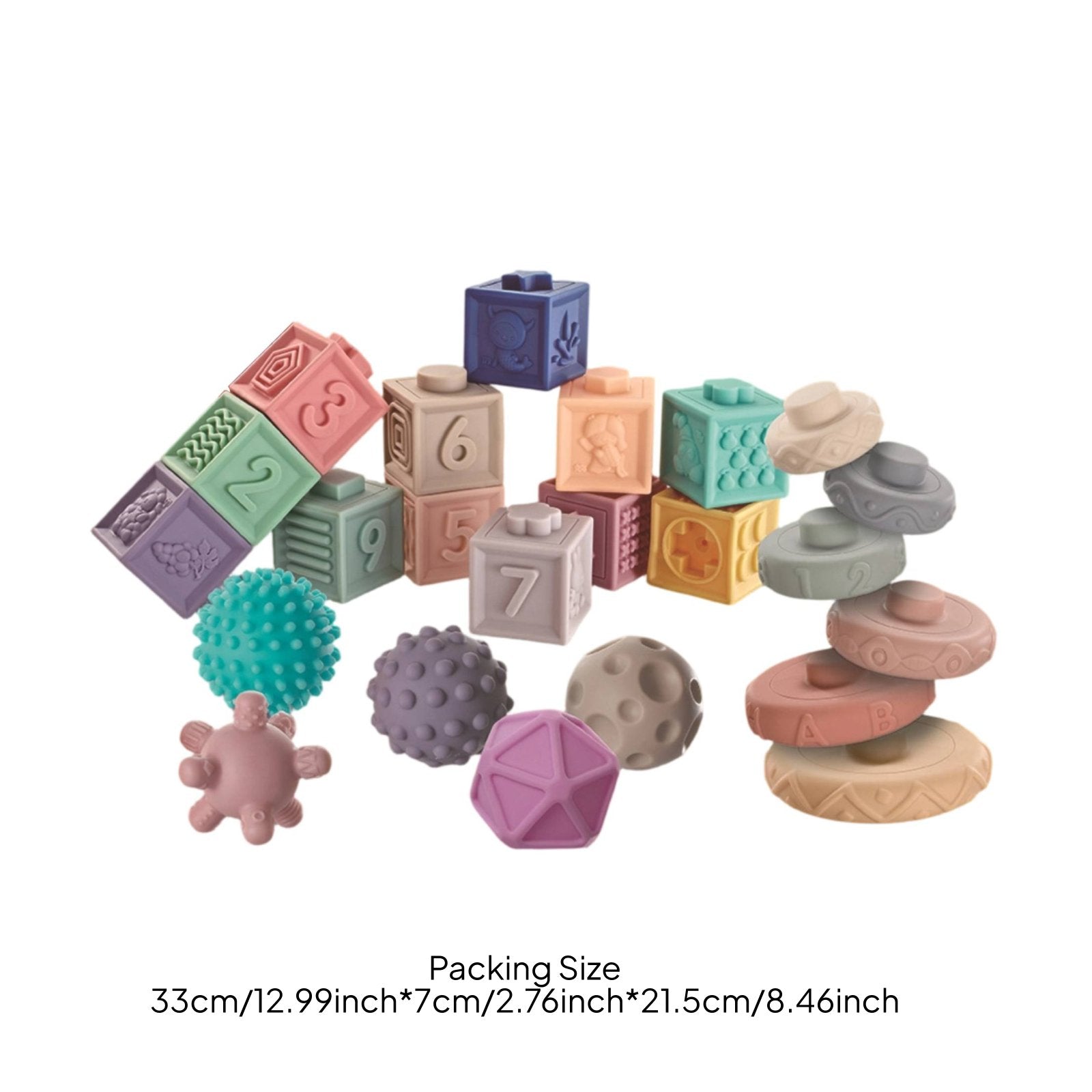 Press Building Blocks Chewable Soft Stacking Blocks Educational for Bathroom
