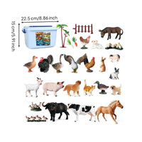 Realistic Poultry Figurines Hand-Painted Poultry Statue Set Display Box Animal Statue Set for Gift