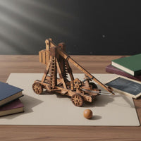 DIY Wooden Trebuchet Kit Detachable Design Counterweight Model Kit for Teens