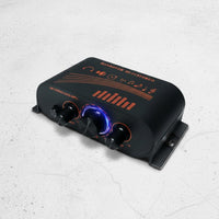 12V Audio Amplifier Bass Control Mini Stereo Power Amplifier LED Knob