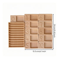 Number Learning Board Recessed Slots Wooden Number Board Rounded Corners Math Manipulative for Preschoolers