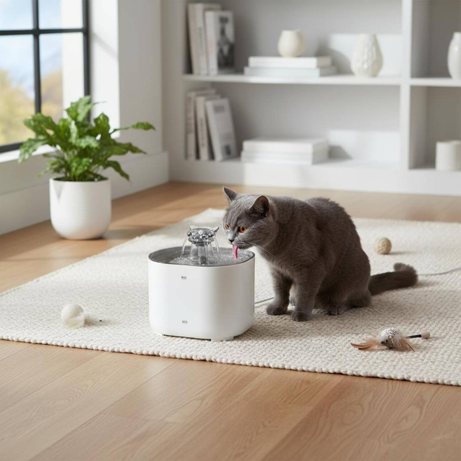 Rechargeable Kitty Fountain Quiet Pet Care Item Easy to Clean for Cats