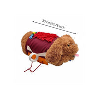 Sensory Toy Chenille Textile Section Soft Dog Shaped Toy Embroidered Details Stuffed Animal