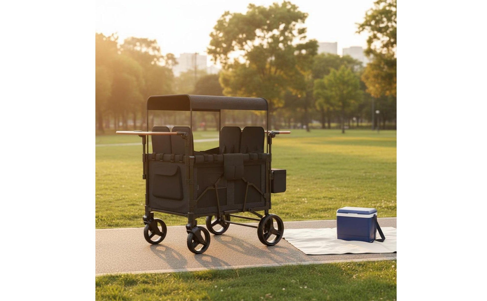 Push Wagon Stroller Front Brake Child Wagon Stroller Strap Closure