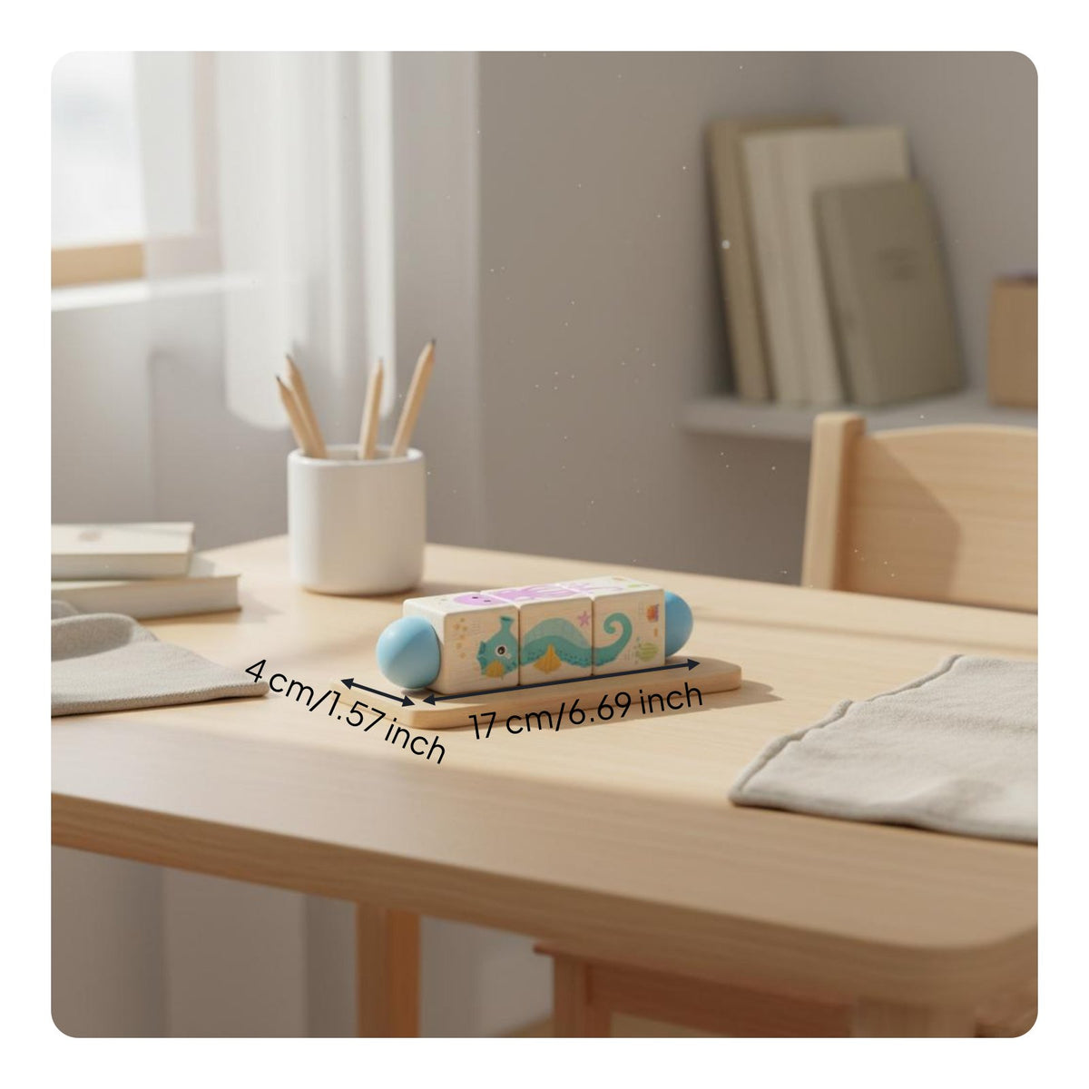 Wooden Rotating Game Cognitive Development Rotating Cube Game for Young Children