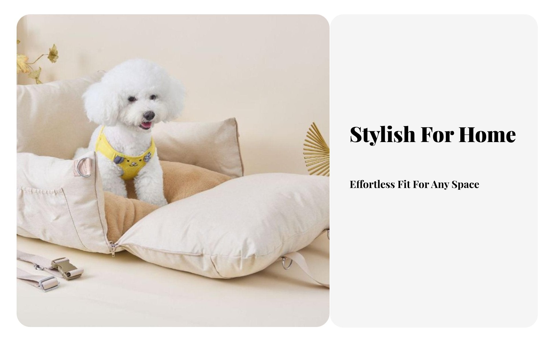 Multi-Use Small Dog Car Seat Comfortable Washable Pet Car Carrier Soft Padding for Travelers, Road Trips, Home