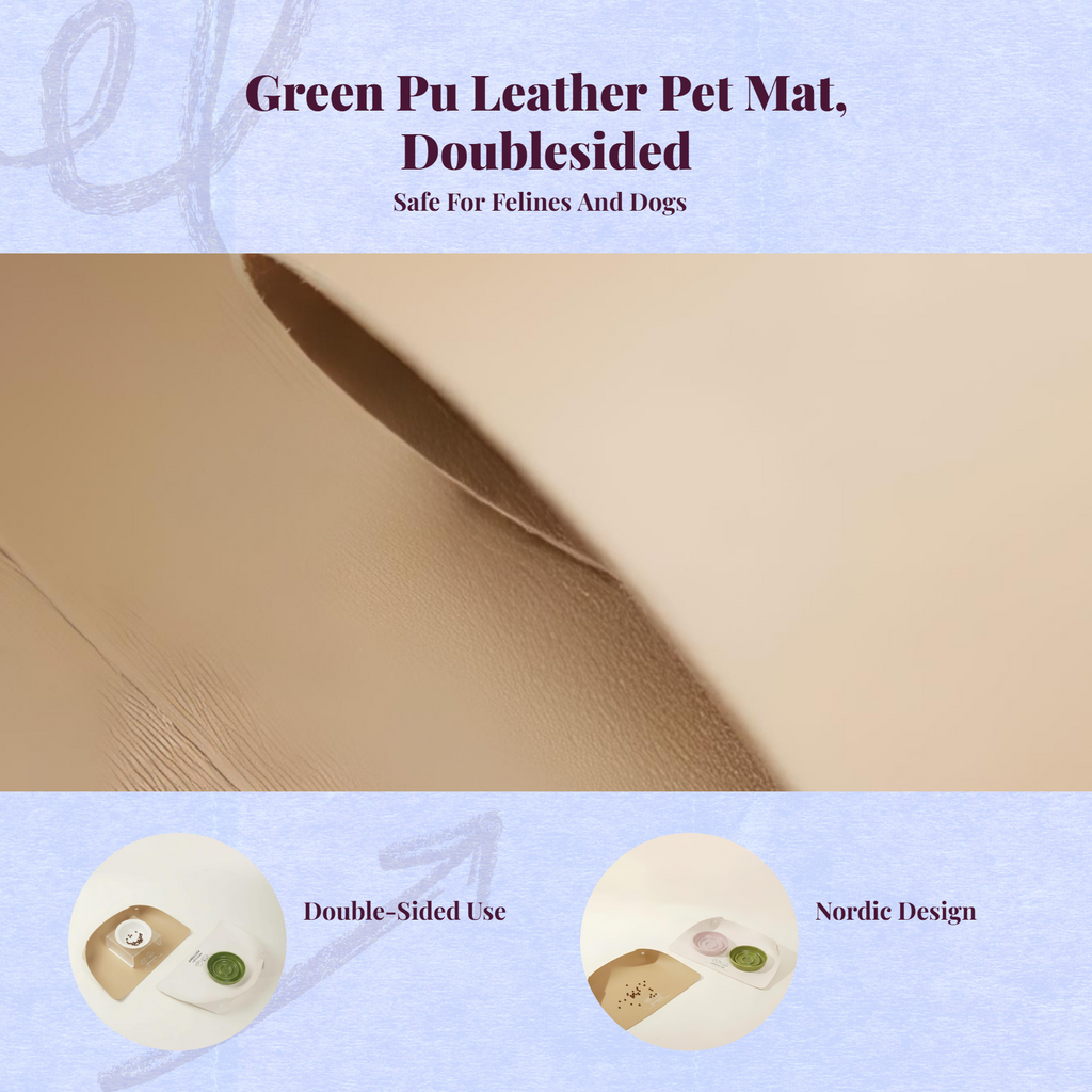 Water-resistant Pet Feeding Mat for felines and Dogs – Non-slip PU Leather Pet Food Tray, Easy to Clean, Oil-resistant Bowl Pad for Floor Protection, Prevents Spills