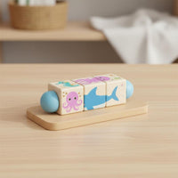 Wooden Rotating Game Cognitive Development Rotating Cube Game for Young Children