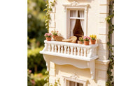 Dollhouse Balcony Shelf Turned Spindles 1:12 Scale Shelf Curved Brackets
