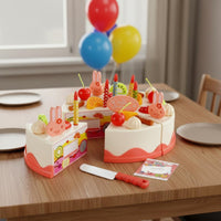 Pretend Birthday Cake Set Cuttable Slices Pretend Birthday Cake Realistic Design