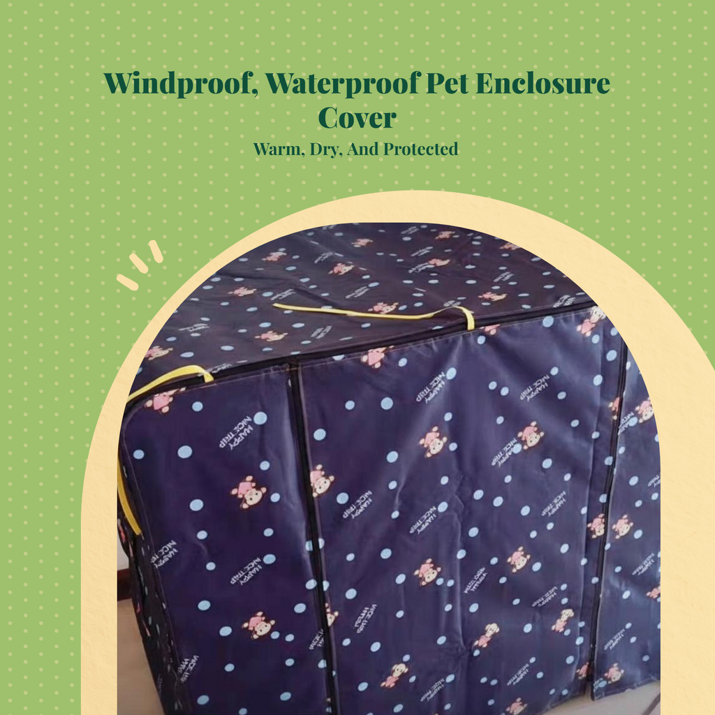 Dog Crate Cover, Waterproof Windproof Pet Kennel Cover, Insulated Cat Enclosure Cover for Winter, Universal Fit