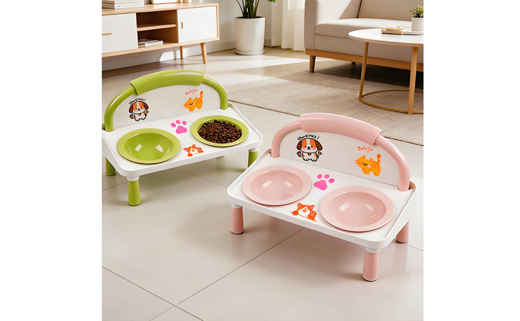 Elevated Cat Food Bowls Neck Protection Raised Pet Feeding Station for Kittens