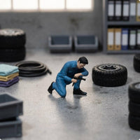 Phone Looking Man Figure Detailed 1:64 Scale Person Model Tiny for Toy City