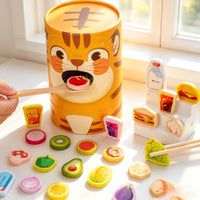 Chopstick Training Toy Realistic Look Wooden Feeding Toy Long-Lasting