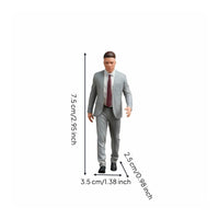 Businessman in Suit Figurine High Detailed Walking Businessman Model Resin Material Painted Male Miniature for Hobbyists, Architectural Models
