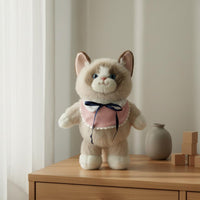 Soft Feline Backpack Adjustable Straps Stuffed Feline Backpack Double Shoulder