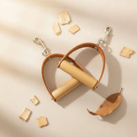 2 Pieces Leather Wood Handles Leather Wood Handle Easy to Carry Exercise Accessories