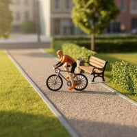 1/64 Cyclist Model Miniature Scene Decoration Mini Pedal Cycle Cyclist