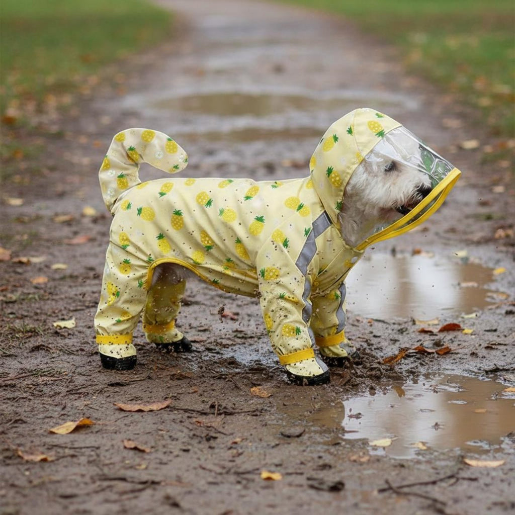 Full Body Dog Raincoat Transparent Pet Clothing Breathable for Muddy Ground