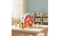Wooden Shape Sorting House Fine Motor Skills Wooden Farm Shape Sorter Educational Farm Animal Sorter for Preschool, Playroom