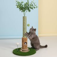 Feline Scratching Tree Fuzzy Toy Feline Scratching Post Striped Finish