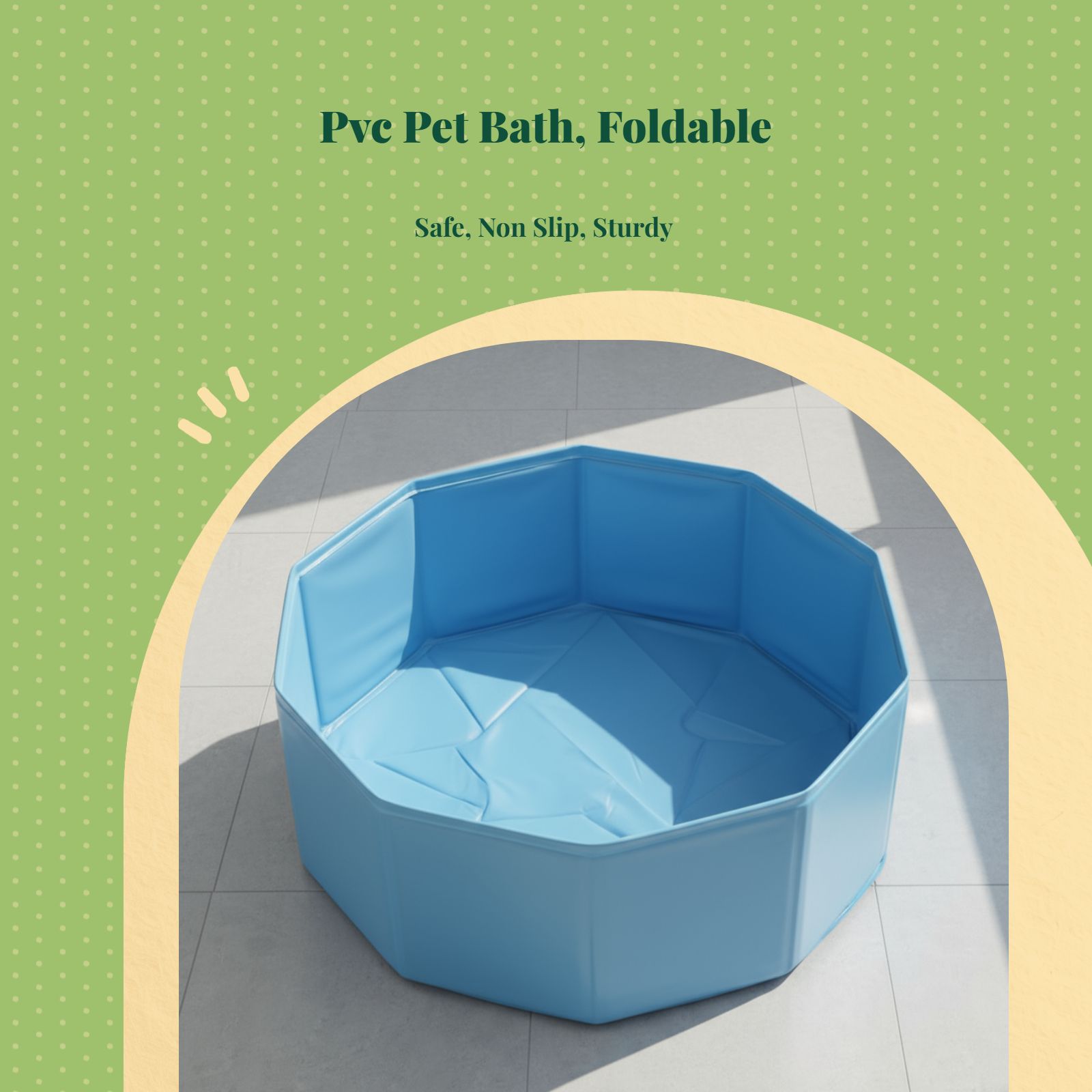 Foldable pet bath, easy drain