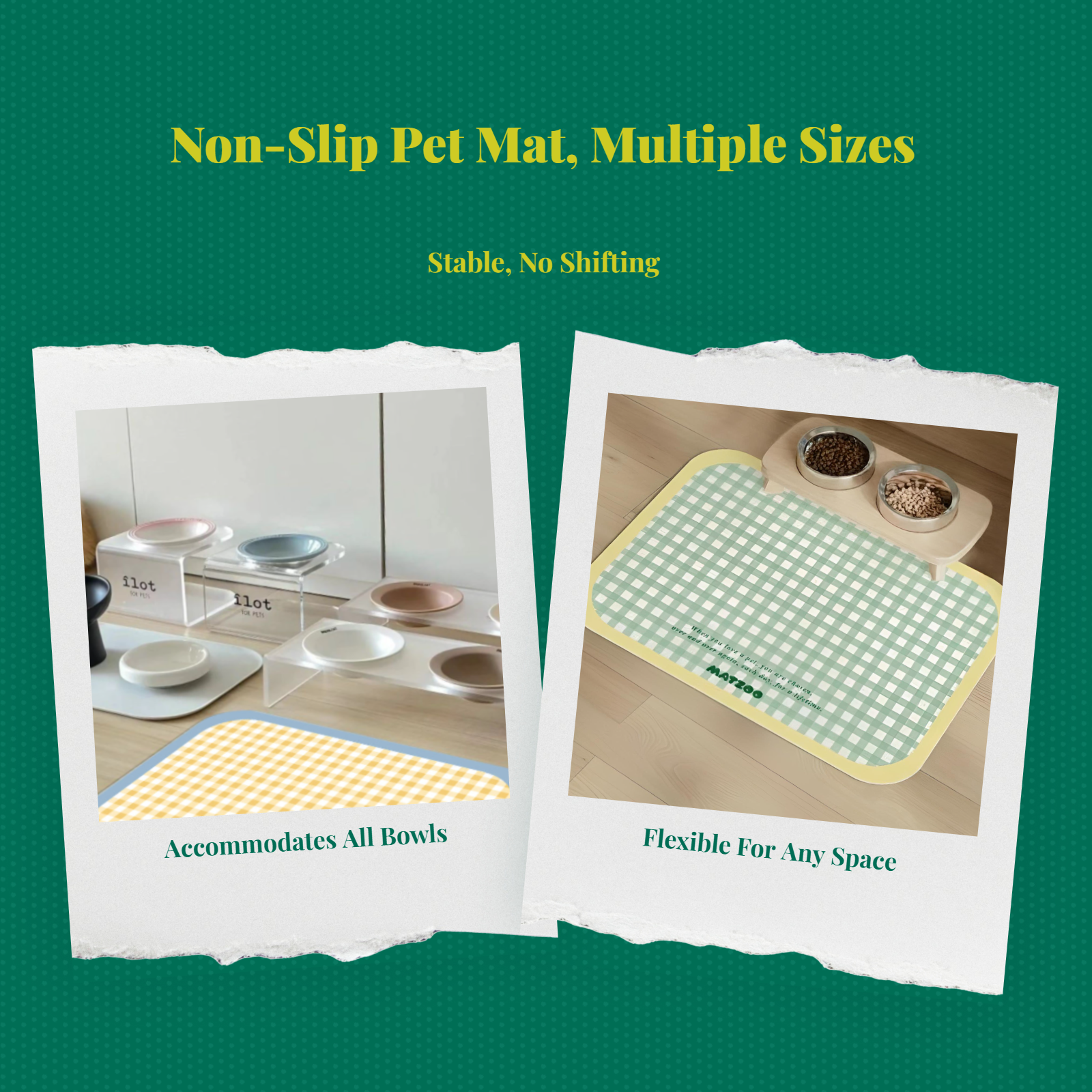 Pet Feeding Mat, Water-Resistant Cat and Dog Food Placemat, Non-Slip, Easy to Clean, Leak-Resistant, Suitable for Bowls