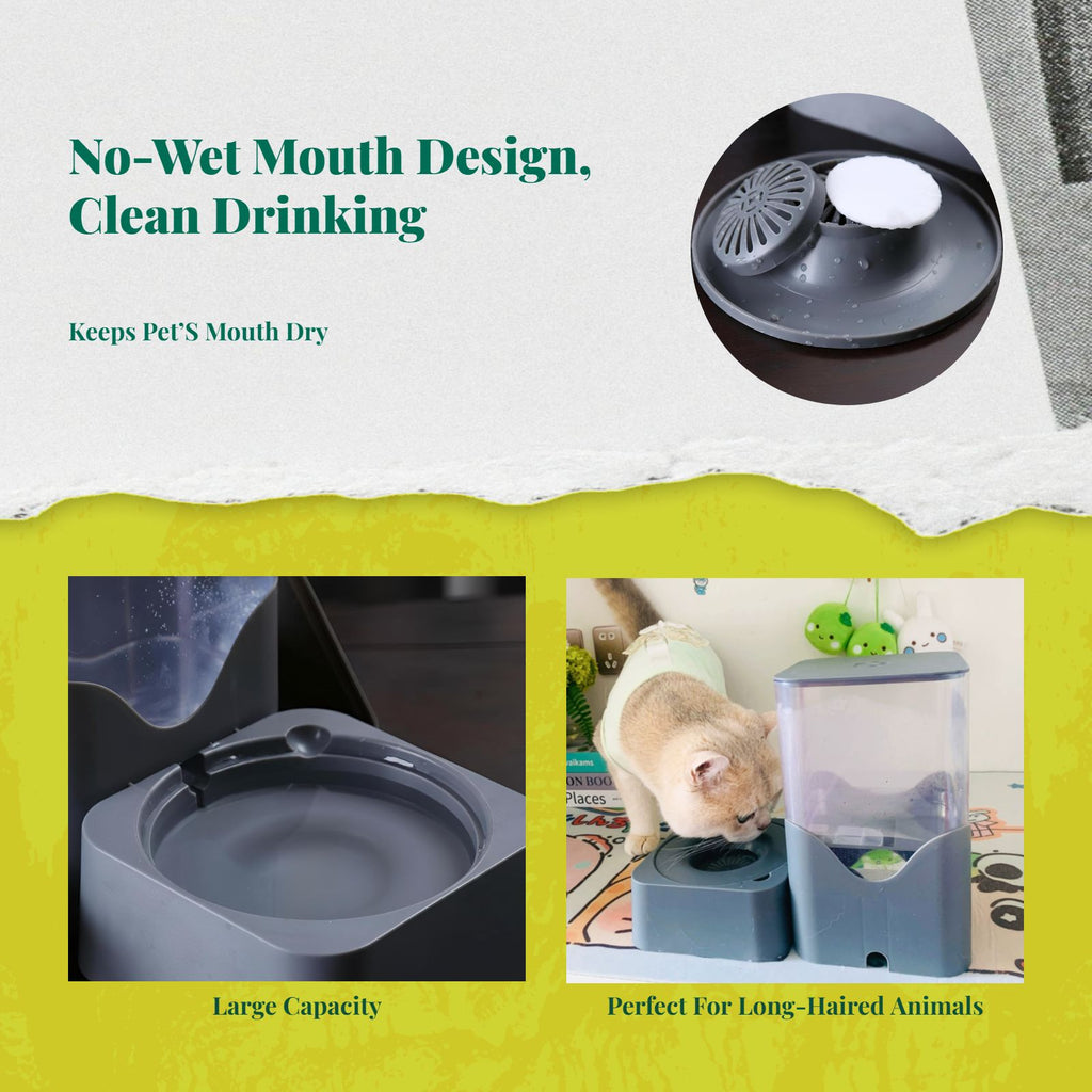 Pressure-fed pet water bowl, no power